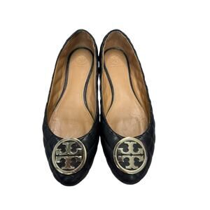 TORY BURCH Ballet Flats Women 9 (Fits 9.5) Benton 2 Quilted Nappa Leather Logo